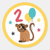 海賊モンキー海賊の宝物の誕生日パーティー ラウンドシール (正面)