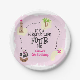 海賊ライフFOUR meピンク誕生日 ペーパープレート