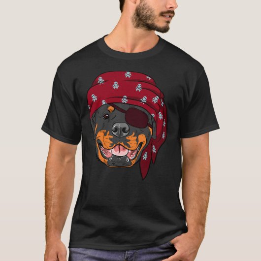 海賊ロットワイラー犬 Tシャツ (正面)