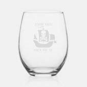 海賊ワイングラス3枚を風に ステムなしワイングラス (裏面)