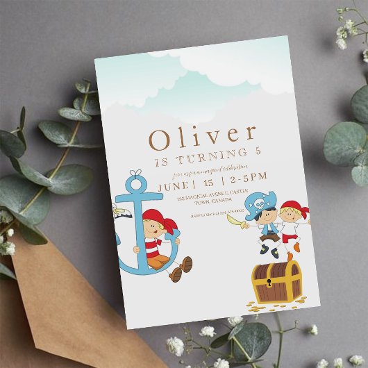海賊五歳の誕生日パーティー 招待状