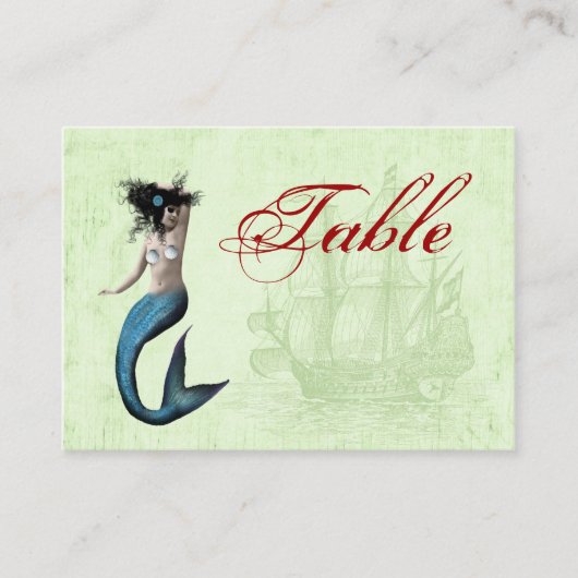 海賊人魚のテーブル番号カード プレイスカード (正面)