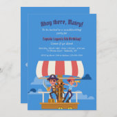 海賊冒険バースデーパーティ招待状 招待状 (正面/裏面)