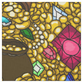 海賊利得の宝物及び宝石のイラストレーションの生地 ファブリック (クローズアップ)