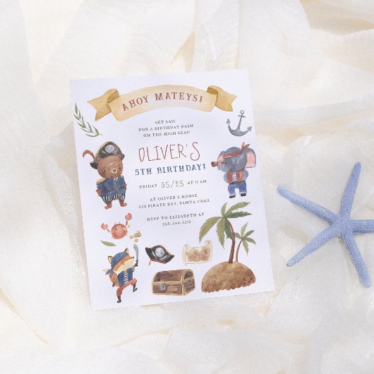 海賊動物予算の誕生日パーティーへの招待