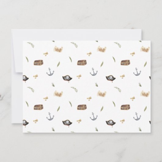 海賊動物写真誕生日パーティー 招待状 (裏面)