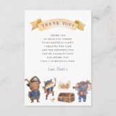 海賊動物少年の誕生日パーティー サンキューカード (正面)