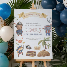 海賊動物誕生会ウェルカムサイン ポスター