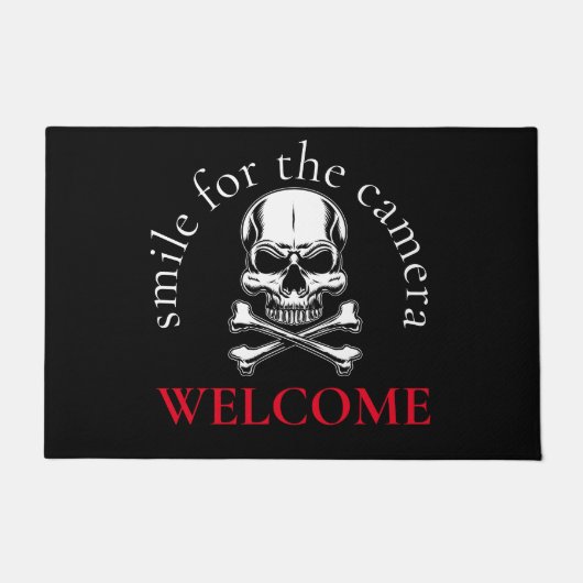 海賊十字骨スカル形式 ドアマット (正面)