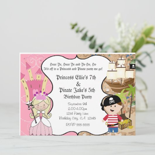 海賊及びプリンセス誕生会パーティの招待状 招待状 (スタンド正面)