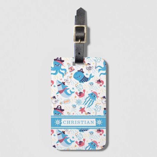 海賊団お洒落テーマキッズ ラゲッジタグ (正面縦)