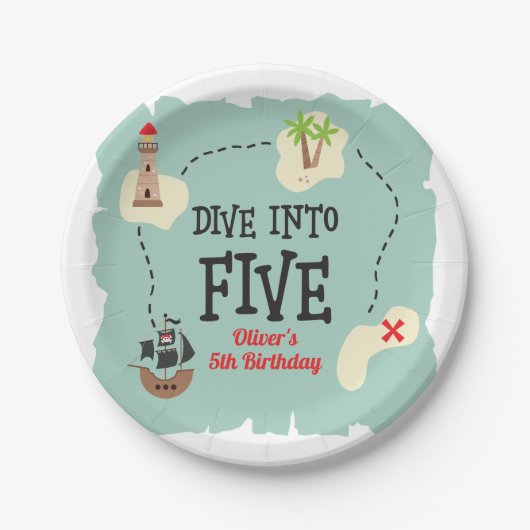 海賊地図55誕生日への潜航 ペーパープレート (正面)