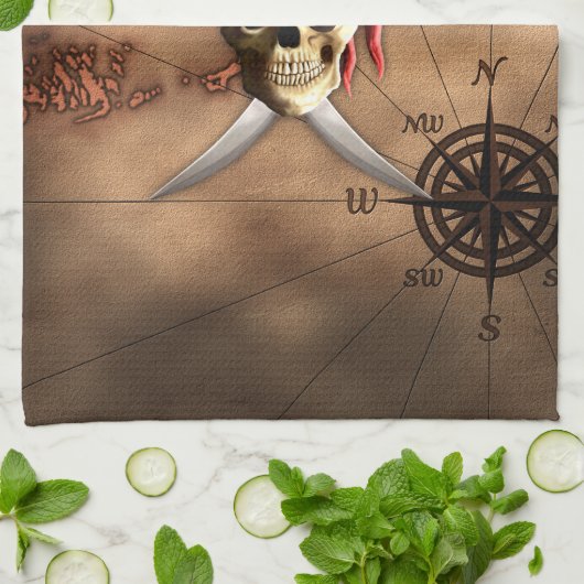 海賊地図 キッチンタオル (折り畳み)