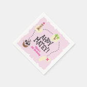 海賊地図 ピンク 誕生日 スタンダードカクテルナプキン (角)