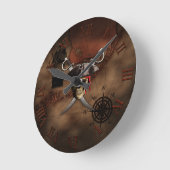 海賊地図 ラウンド壁時計 (傾斜)