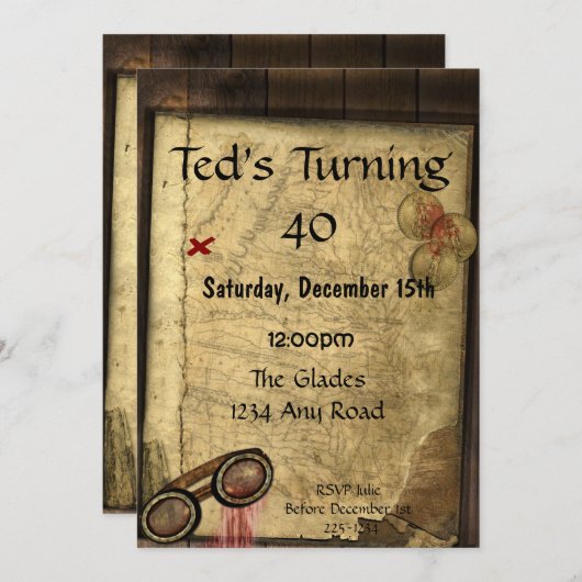 海賊地図 招待状 (正面/裏面)