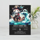 海賊威厳のあるお洒落誕生日 招待状 (スタンド正面)