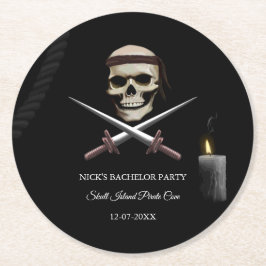 海賊学士/誕生日パーティー – 海賊をテーマにした ラウンドペーパーコースター