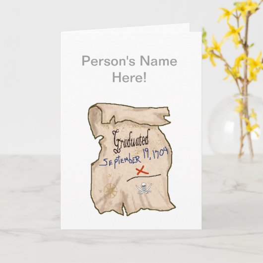 海賊学校卒業証明書 カード (黄色い花)