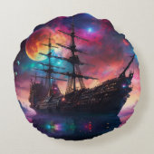 海賊宇宙船が別の惑星に着陸 ラウンドクッション (裏面)