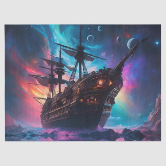 海賊宇宙船が別の惑星に着陸 薄葉紙 (正面)