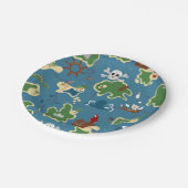 海賊宝物地図の誕生日の青 ペーパープレート (アングル)