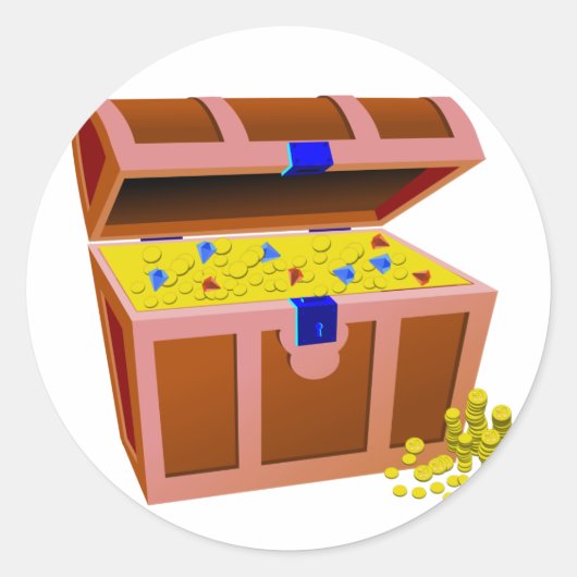 海賊宝箱 ラウンドシール (正面)