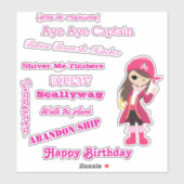 海賊少女のスローガン シール (シート)