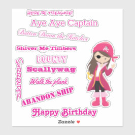 海賊少女のスローガン シール