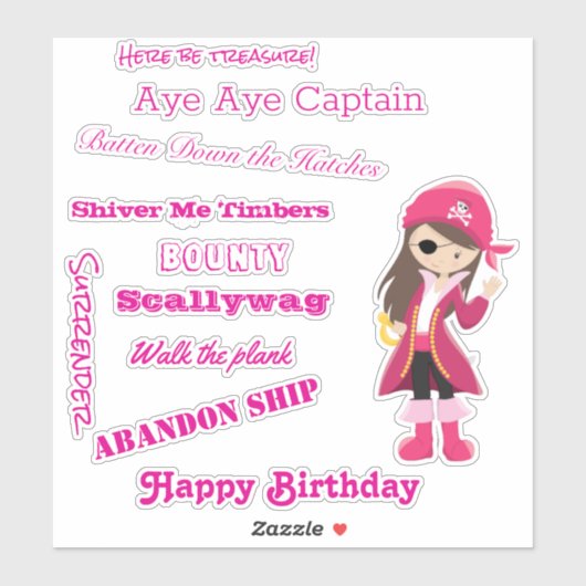 海賊少女のスローガン シール (シート)