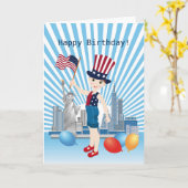 海賊少女トレジャーマップおもしろい誕生日パーティー カード (黄色い花)