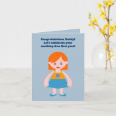 海賊少女トレジャーマップおもしろい誕生日パーティー カード (黄色い花)