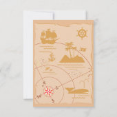 海賊少女トレジャーマップおもしろい誕生日パーティー サンキューカード (裏面)