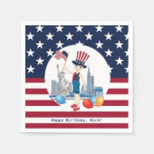 海賊少女トレジャーマップおもしろい誕生日パーティー スタンダードカクテルナプキン (正面)