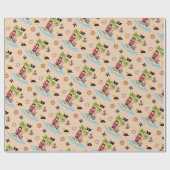 海賊少女トレジャーマップおもしろい誕生日パーティー ラッピングペーパー (フラット)