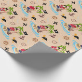 海賊少女トレジャーマップおもしろい誕生日パーティー ラッピングペーパー (角)