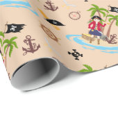 海賊少女トレジャーマップおもしろい誕生日パーティー ラッピングペーパー (ロールコーナー)