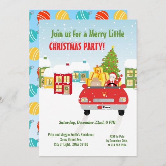 海賊少女トレジャーマップおもしろい誕生日パーティー 招待状 (正面/裏面)