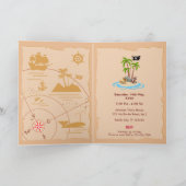 海賊少女トレジャーマップおもしろい誕生日パーティー 招待状 (内部)