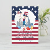 海賊少女トレジャーマップおもしろい誕生日パーティー 招待状 (スタンド正面)