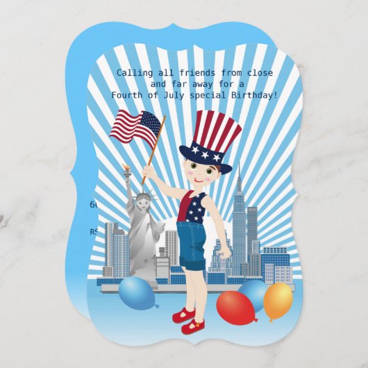 海賊少女トレジャーマップおもしろい誕生日パーティー 招待状 (正面/裏面)