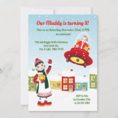 海賊少女トレジャーマップおもしろい誕生日パーティー 招待状 (正面)