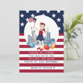 海賊少女トレジャーマップおもしろい誕生日パーティー 招待状 (スタンド正面)