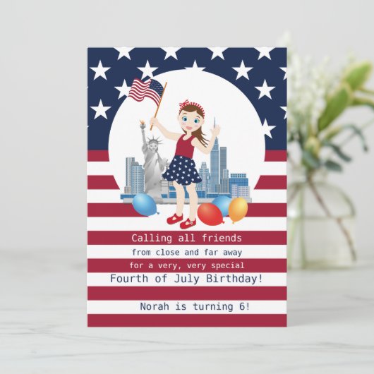 海賊少女トレジャーマップおもしろい誕生日パーティー 招待状 (スタンド正面)