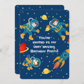 海賊少女トレジャーマップおもしろい誕生日パーティー 招待状 (正面/裏面)