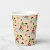 海賊少女トレジャーマップおもしろい誕生日パーティー 紙コップ (裏面)