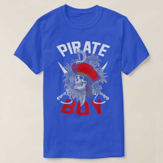 海賊少年スケルトンおもしろいハロウィーンジョリーロジャー Tシャツ (デザイン正面)