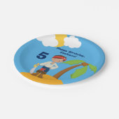 海賊少年ビーチサマーキッズプール誕生日パーティー ペーパープレート (アングル)