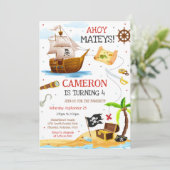 海賊少年 誕生日招待状 "Ahoy Mateys" 招待状 (スタンド正面)