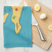 海賊島冒険の男の子の宝の地図 キッチンタオル (四つ折り)